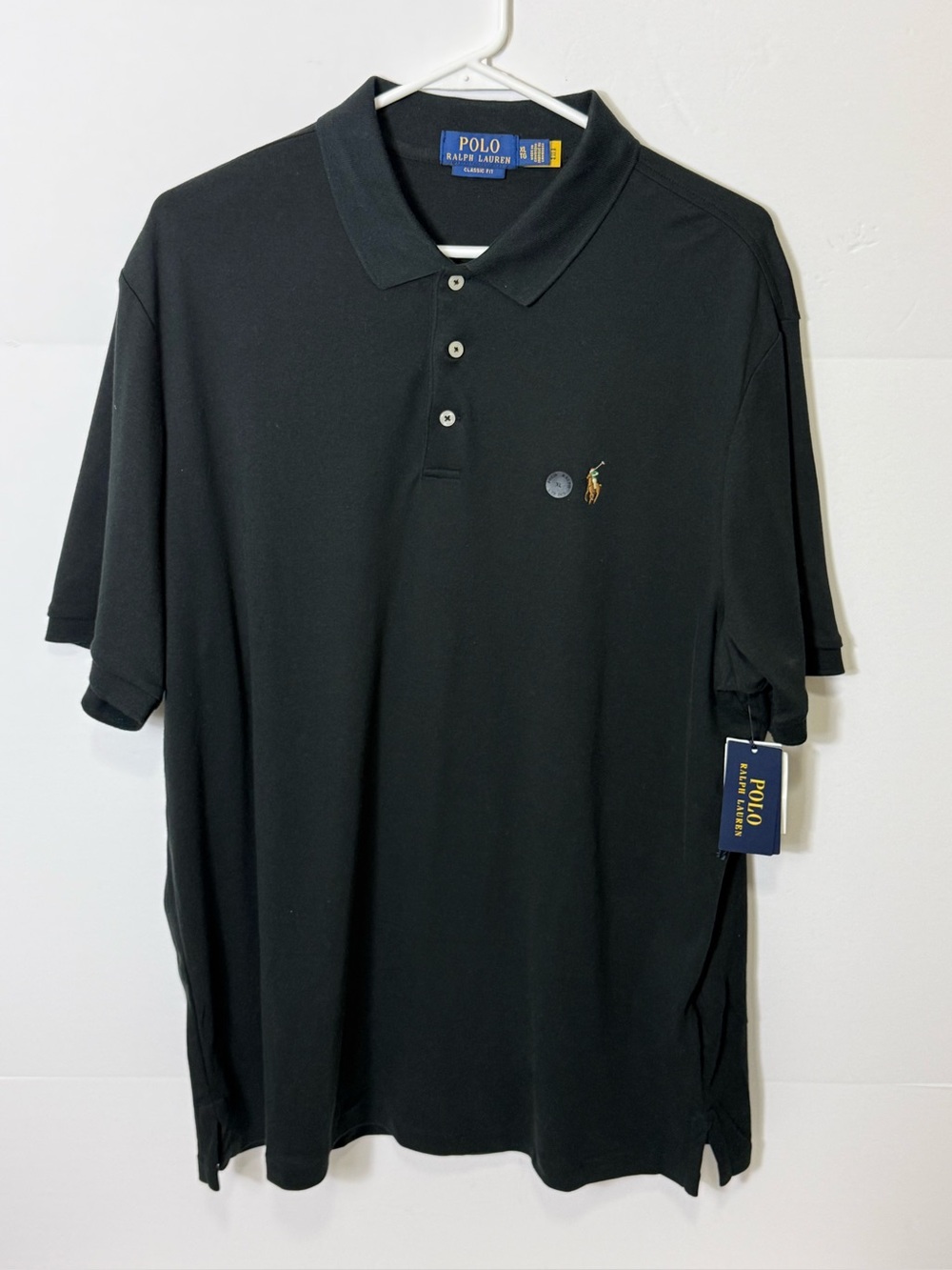 Ralph Lauren Black Polo Shirt with Embroidered Pony